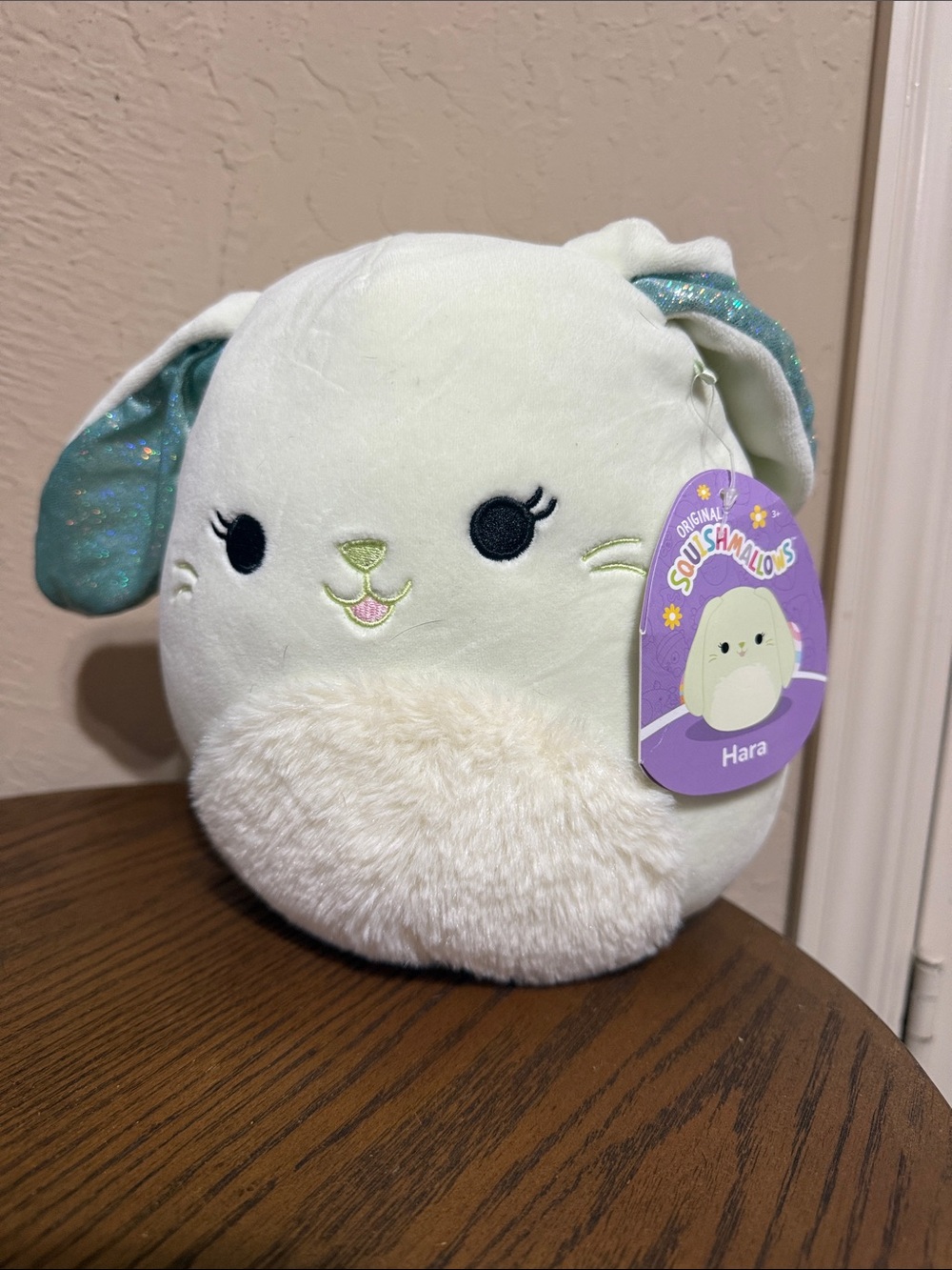 Squishmallows Hara Plush Bunny - Cream with Teal Sparkle Ears
